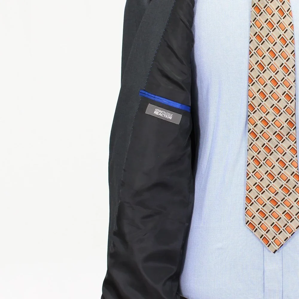 Kenneth Cole 46L Gray Solid 2-Button Sport Coat Blazer Jacket V354 - Picture 9 of 11